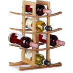 Relaxdays - etag�re � vins en bambou, petit support � 12 bouteilles, 4 niveaux, autonome, hlp 42, 5x30x16 ...