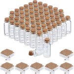 Relaxdays - flacons en verre avec bouchon de lige, lot de 480, mini - bouteilles pour huile, pices, ...