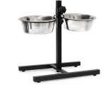 Relaxdays gamelles pour chiens, 1, 6 l, acier inoxydable, hlp 42 x 46 x 27 cm, hauteur rglable, antidrapant, ...