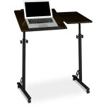 Relaxdays - grande table pour ordinateur portable, mdf et acier, roulettes, h x l x p : 110 x 80 x 50 ...