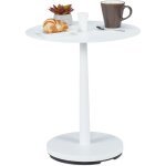 Guéridon, acier, bois, h x d : 56 x 45 cm, table d'appoint de salon, console ronde au design moderne, ... Guéridon, acier, bois, h x d : 56 x 45 cm, table d'appoint de salon, console ronde au design moderne, ...
