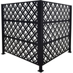 Relaxdays habillage poubelles, diamond, 2 panneaux 120 x 120 cm (h x l), brise - vue modulaire, noir