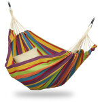 Relaxdays hamac 300kg, 2 personnes, jardin ext�rieur, suspendu, int�rieur, coton, transportable, 150x272 ...