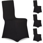 Housses de chaise, lot de 4, extensible, universel, lavable, décoration de mariage, banquet, noir - relaxdays ... Housses de chaise, lot de 4, extensible, universel, lavable, décoration de mariage, banquet, noir - relaxdays ...