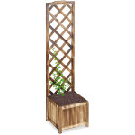 Relaxdays jardinire avec treillis espalier tuteur plantes grimpantes bac  fleurs en bois vigne lierre ...