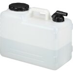 Relaxdays - jerrican d'eau avec robinet, plastique sans bpa, grande ouverture, poigne, 15 litres, noir ...