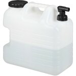 Relaxdays jerrican d?eau avec robinet, plastique sans bpa, grande ouverture, poigne, 20 litres, noir ...