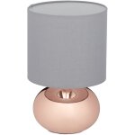 Lampe de chevet, abat - jour, douille e14, câble, h x d : 28 x 18 cm, pour la chambre, cuivre et gris ... Lampe de chevet, abat - jour, douille e14, câble, h x d : 28 x 18 cm, pour la chambre, cuivre et gris ...