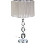 Lampe de chevet abat - jour tissu voile boules verre cristal lampe de nuit hxlxp: 53x29, 5x29, 5 cm, ...