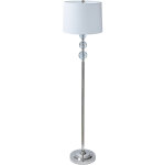 Relaxdays lampe sur pied, abat - jour tissu, m�tal, e27, hxd : 155 x 35, 5 cm, effet cristal, pour salon, ...