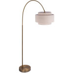 Relaxdays lampe sur pied m�tal, abat - jour tissu, douille e27, salon / chambre, 180x94, 5x40 cm, arceau ...
