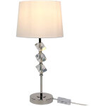 Relaxdays lampe de table, abat - jour soie synth�tique, pied en cristal, douille e27, salon / chambre, ...