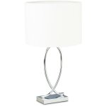 Lampe de table argent abat - jour rond lampe de chevet moderne design fer hxlxp: 51 x 28 x 28 cm, blanc ...