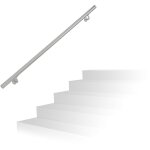 Main courante, inox 201, rampe d'escalier rond, int�rieur & ext�rieur, 150 cm, � 38 mm, support mural, ...