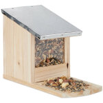 Mangeoire pour �cureuil, mangeoire en bois, toit en m�tal �tanche, � poser, hutte pour �cureuil, naturel ...