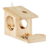 Relaxdays mangeoire pour cureuil distributeur de nourriture animaux en bois  suspendre hxlxp: 17, 5 ...