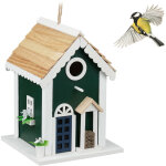 Mangeoire d'ext�rieur pour oiseaux � suspendre, nichoir en bois, hlp 25, 5 x 18, 5 x 18, 5 cm, color�e ...