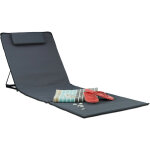 Matelas de plage xxl rembourr dossier l x p : 60 x 195 cm pliable sac de transport oreiller, anthracite ...