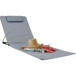 Matelas de plage xxl rembourr� dossier l x p : 60 x 195 cm pliable sac de transport oreiller , gris - ...