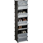 Relaxdays - meuble chaussures rangement 10 casiers plastique chaussures modulable diy hxlxp: 176x49x37 ... Relaxdays - meuble chaussures rangement 10 casiers plastique chaussures modulable diy hxlxp: 176x49x37 ...
