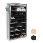 Relaxdays - meuble  chaussures valentin, 10 niveaux, pour 45 paires de chaussures, hlp : 161 x 88 x ...