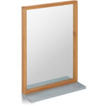 Miroir mural tablette, glace décorative bois rectangulaire, entrée salle de bains, bambou & mdf, nature ... Miroir mural tablette, glace décorative bois rectangulaire, entrée salle de bains, bambou & mdf, nature ...