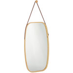 Miroir ovale mural suspendu, glace décorative à suspendre en bambou, chambre, salon, hxl 76, 5 x 43, ... Miroir ovale mural suspendu, glace décorative à suspendre en bambou, chambre, salon, hxl 76, 5 x 43, ...