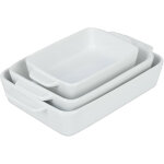 Moule, plats pour cuisson, au four, jeu de 3, en cramique, 3 tailles, carre, lavable  la machine, ...