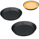 Relaxdays moule � tarte, lot de 3, � 21 / 26 / 28 cm, plat � g�teau, antiadh�sif, creux, ustensile p�tisserie, ...