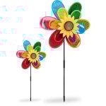 Moulin  vent fleur, lot de 2, carillon  vent jouet enfant jardin balcon pouvantail hxlxp 74, 5 x 37, ...