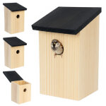 Relaxdays nichoirs, lot de 4, moineaux et m�sanges, orifice � 32 mm, toit ouvrant, � suspendre, bois ...
