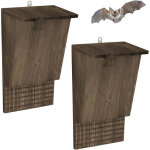 Relaxdays nichoirs pour chauves - souris, lot de 2, abri h x l x p 34 x 22, 5 x 12, 5 cm, h�tel en bois, ...
