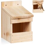 Nichoir  oiseaux en bois, maison oiseaux  suspendre, msanges, semi - ouvert, hxlxp 20 x 12 x 15, 5 ...