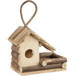 Nichoir à oiseaux décoration maison à oiseaux en bois à suspendre villa fait main, nature - relaxdays ... Nichoir à oiseaux décoration maison à oiseaux en bois à suspendre villa fait main, nature - relaxdays ...
