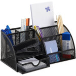Organiseur de bureau porte - stylos porte - lettres porte bloc - notes maille métal 6 casiers, noir - ... Organiseur de bureau porte - stylos porte - lettres porte bloc - notes maille métal 6 casiers, noir - ...