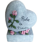 Relaxdays ornement fun�raire c?ur �repose en paix�, pierre r�sistante aux intemp�ries et au gel, gris ...