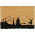 Paillasson en coco, cerf et arbres tapis antidrapant, essuie - pieds intrieurs & extrieurs, 40x60 ...
