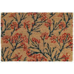 Paillasson coco, motif avec branches, 40x60 cm, tapis de porte antid�rapant, int�rieur, ext�rieur, color� ...
