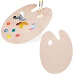 Palette de peinture en lot de 2, en bois, palette de mlange avec trou, palette pour artistes, lxp: 40 ...