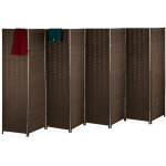 Relaxdays - paravent intrieur, 8 parties, hxl 170 x 320 cm, sparateur pliable, bois & corde papier, ...