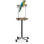 Perchoir perroquet, xl, barre en bois, 2 mangeoires,  roulettes, calopsittes, hlp 130 x 60 x 60 cm, ...