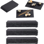 Plateau en ardoise, lot de 24, 26 x 16 cm, assiette de prsentation, rectangulaire, plat de service, ...