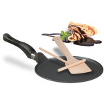 Po�le � cr�pes avec r�teau & spatule, pour plaque � induction, aluminium, cr�pi�re, diam�tre de 25 cm, ...