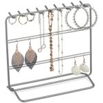 Porte - bijoux, support pour colliers et boucles d'oreilles, en mtal, h x l x p : env. 18 x 20 x 9 cm, ...