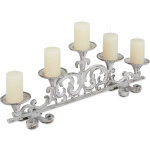 Porte - bougies 5 bras, chandelier, antique shabby chic design vintage chandelles, hxlxp 20x59x9, 5 cm ...