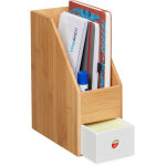 Relaxdays porte - documents, pour papier a4, organiseur de bureau en bambou, mdf, 30 x 12 x 23 cm, nature ... Relaxdays porte - documents, pour papier a4, organiseur de bureau en bambou, mdf, 30 x 12 x 23 cm, nature ...