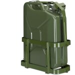 Porte - jerrican pour voiture, 10 & 20 l, bidon d'essence, mtal, jerrycan, vert - relaxdays