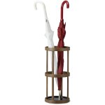 Relaxdays porte - parapluies rond en bambou design naturel �l�gant support bois m�tal hxlxp: 45 x 20, ...