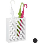 Porte - parapluie xl, porte - cannes rectangulaire, acier, portable, 48 x 40 x 15 cm, blanc - relaxdays ...