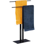 Relaxdays porte - serviettes, 2 barres, autonome, salle de bain, fer, valet de chambre double hlp: 82 ...